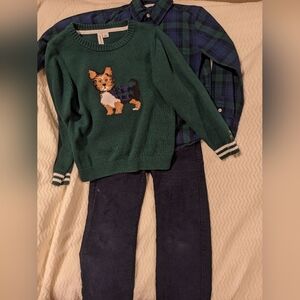 Janie and Jack blue and green dress outfit